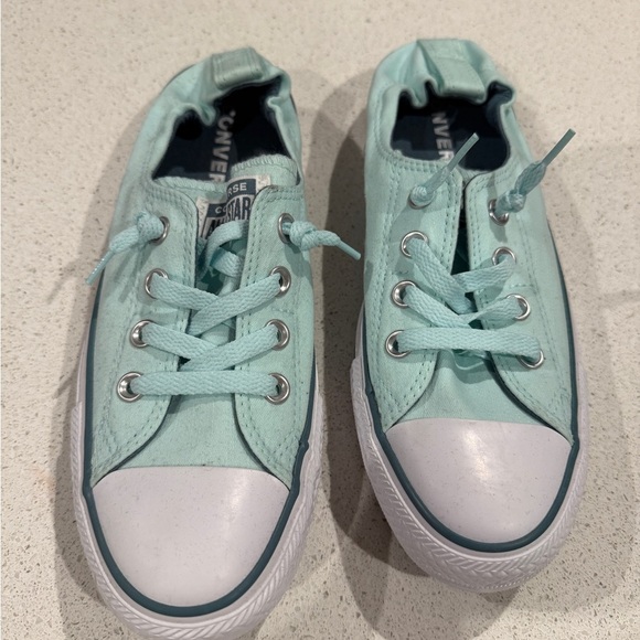 Converse Teal Canvas Sneakers with Rubber Toe Cap - Picture 1 of 9